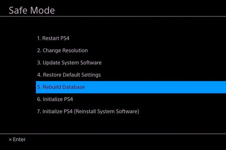 Rebuild Database PS4